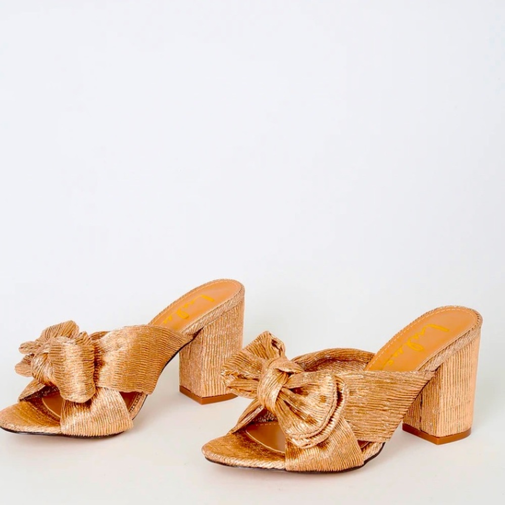 COPY - Dorothea Rose gold bow knotted heels